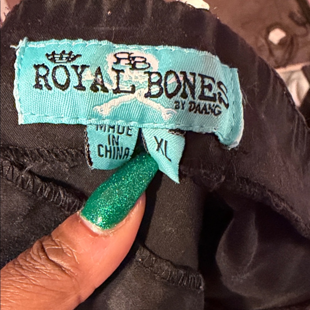 Royal Bones Black and Turquoise Halter Top - Picture 6 of 6